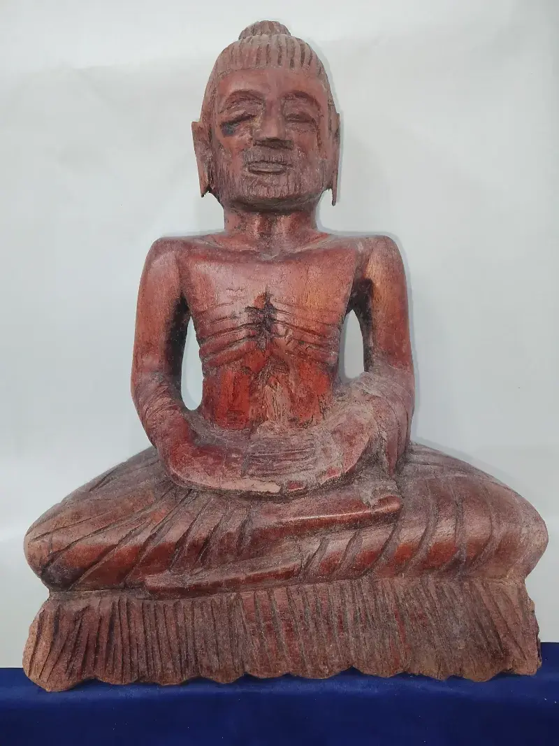 Wooden Buddha Statue -"dushkara kriya"
